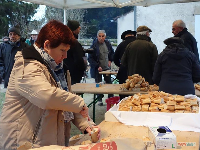 Préparation des boudins...